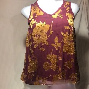 Burgundy and gold tank